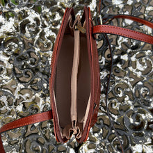Load image into Gallery viewer, Cognac "Lia" Italian Leather Crossbody Bag
