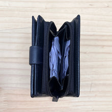 Load image into Gallery viewer, Navy Medium Leather Purse By Branded (coin pocket)