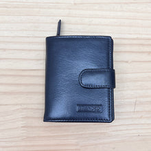 Load image into Gallery viewer, Navy Medium Leather Purse By Branded (front)