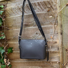 Load image into Gallery viewer, Brown 'Elise' Structured Classic Leather Crossbody Bag (front)