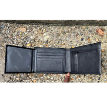 Load image into Gallery viewer, Black Italian Leather Wallet with Coin Pocket by Katana | 6 Card Slots (ID window)