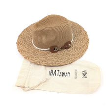 Load image into Gallery viewer, Dark Natural Plaited Brim Panama Foldable Hat