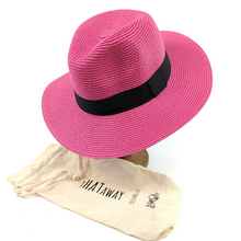 Load image into Gallery viewer, Bright Pink Panama Foldable Hat (on stand)