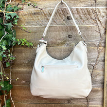 Load image into Gallery viewer, Ivory Large Soft Front Zip Pocket 'Sari' Shoulder Bag (back)