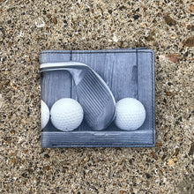 Load image into Gallery viewer, Leather Golf Printed RFID Wallet (closed)