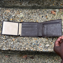 Load image into Gallery viewer, Brown Italian Leather Wallet with Zip Pocket | 6 Card Slots (ID window)