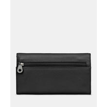 Load image into Gallery viewer, Black Flap Over Leather Purse by Yoshi (back)