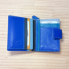 Load image into Gallery viewer, Bestseller Medium Leather RFID Purse | Glacier Blue (open)