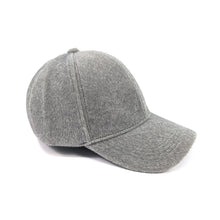 Load image into Gallery viewer, Grey Wool-Feel Classic Baseball Cap