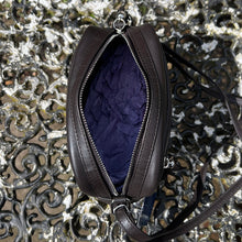 Load image into Gallery viewer, Brown Leather 'Alma' Camera Style Bag with Front Zip Pocket