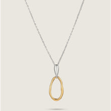 Load image into Gallery viewer, Oval Gold & White Gold Plated Stainless Steel Pendant
