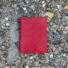 Load image into Gallery viewer, Red Leather Credit Card Holder By 'Oak' | 8 Card Slots (closed)