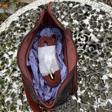 Load image into Gallery viewer, Dark Green & Tan Leather 'Lucy' Front Zip Pocket Shoulder Bag (additional strap)