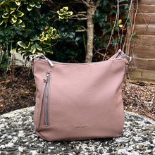 Load image into Gallery viewer, Camel Large Soft Front Zip Pocket 'Sari' Shoulder Bag