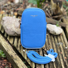 Load image into Gallery viewer, Cornflower Blue Double Zip Phone Bag By David Jones