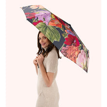 Load image into Gallery viewer, Midnight Posy Umbrella (open)