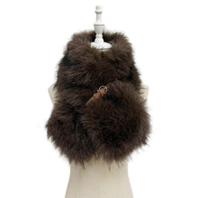 Load image into Gallery viewer, Mocha Dream Faux Fur Collar Wrap (on model)