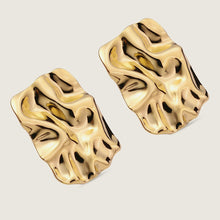 Load image into Gallery viewer, Unique Stainless Steel Gold Melting Chunky Earrings