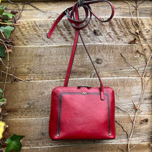 Load image into Gallery viewer, Red "Lia" Italian Leather Crossbody Bag (front)