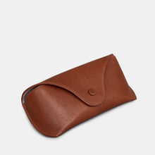 Load image into Gallery viewer, Brown Leather Glasses Case by Yoshi (side)