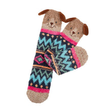 Load image into Gallery viewer, Novelty Dog Design Ladies Slipper Socks