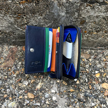 Load image into Gallery viewer, Midnight Small 'aka Holiday' Leather RFID Purse (open)