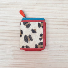 Load image into Gallery viewer, Small Caribbean Leather Leopard Print Purse (closed)