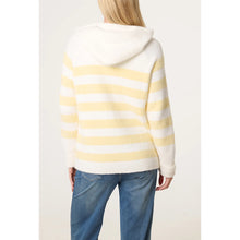Load image into Gallery viewer, Lemon Stripe Zip-Through Knit Hoodie