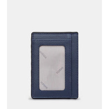 Load image into Gallery viewer, Navy Leather Card Holder with ID Window by Yoshi (ID window)