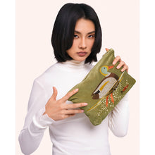 Load image into Gallery viewer, Embroidered Mallard Duck Velvet Cosmetic Bag
