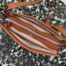 Load image into Gallery viewer, Soft Cognac Italian Leather 'Cecilia' Shoulder Bag (press studs)