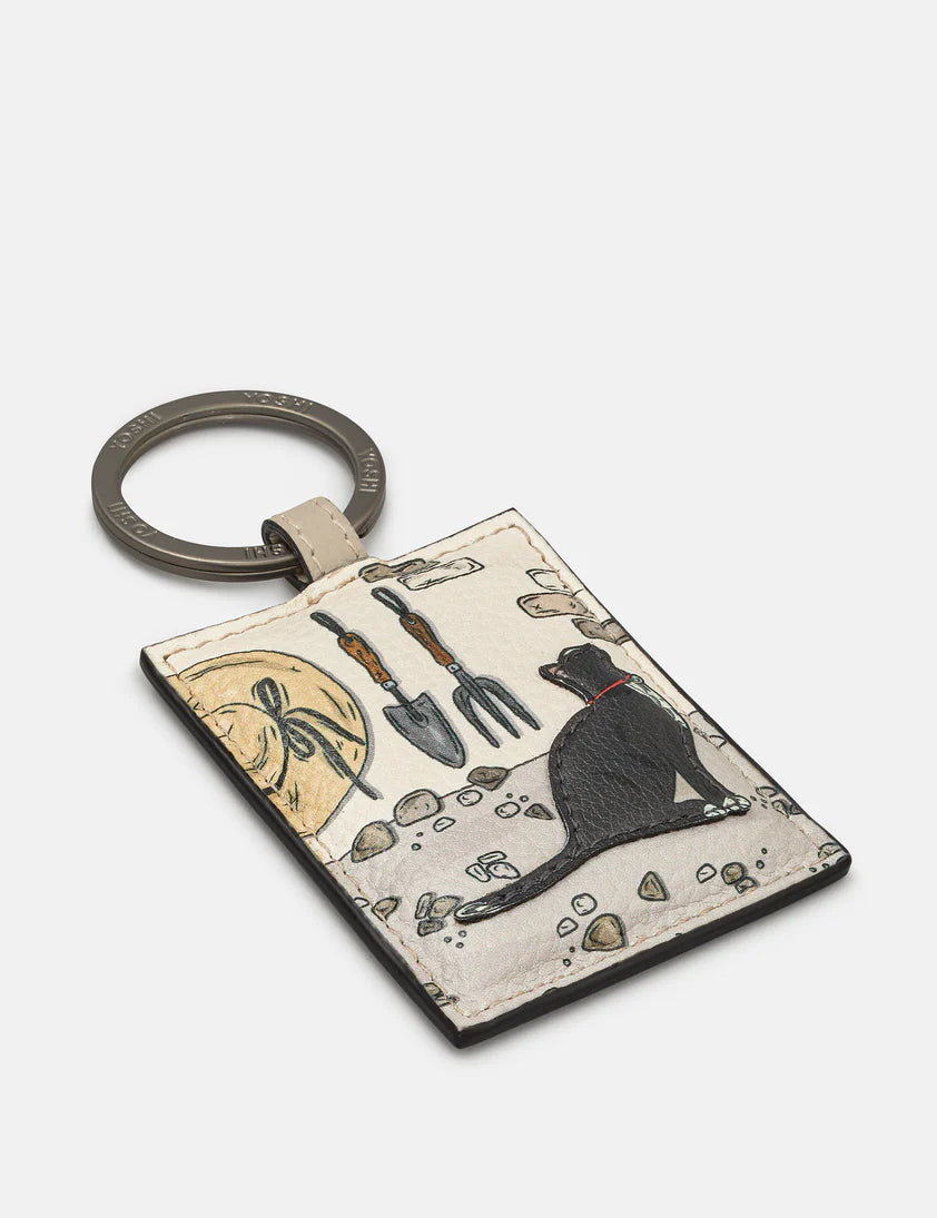 Cat Puzzle Keyring Silky Calf & Small Classic Grain (Black)