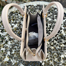 Load image into Gallery viewer, Small Oatmeal Beige 'Alison' Grab Bag (open)