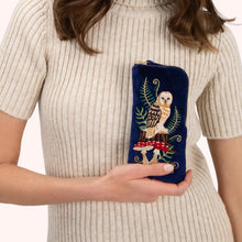 Load image into Gallery viewer, Woodland Owl Velvet Glasses Pouch (held)
