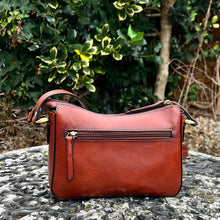 Load image into Gallery viewer, Chestnut Elegance Italian Leather Crossbody Bag (back)