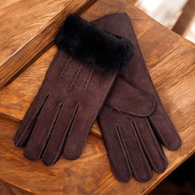 Load image into Gallery viewer, Coffee Sheepskin Gloves (turned)
