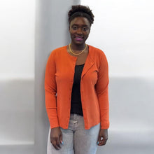 Load image into Gallery viewer, Rust Orange Essential Button Front Fine Knit Cardigan