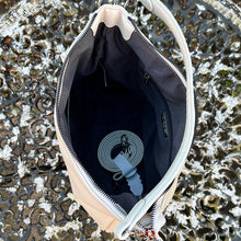 Load image into Gallery viewer, Ivory Large Soft Front Zip Pocket 'Sari' Shoulder Bag (open)