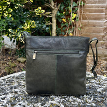 Load image into Gallery viewer, Dark Green Bucket Style 'Abigail' Leather Shoulder Bag (back)