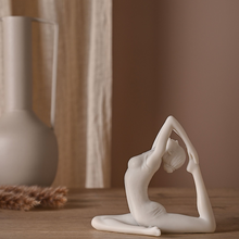 Load image into Gallery viewer, Mermaid Yoga Pose White Figurine (side)