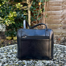 Load image into Gallery viewer, Black "Lia" Italian Leather Crossbody Bag (back)
