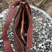 Load image into Gallery viewer, Chocolate 'Allegra' Italian Leather Tote Bag (open)