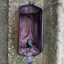 Load image into Gallery viewer, Gents Nubuck Leather Wash Bag (open)