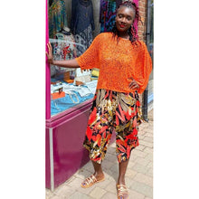 Load image into Gallery viewer, Breezy Orange Bohemian Popcorn Cover Up (on Model)