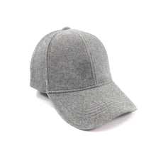 Load image into Gallery viewer, Grey Wool-Feel Classic Baseball Cap