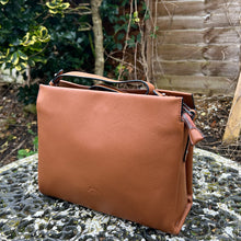 Load image into Gallery viewer, Soft Cognac Italian Leather 'Cecilia' Shoulder Bag