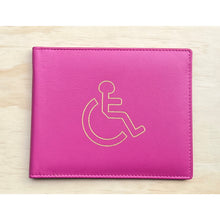 Load image into Gallery viewer, Pink Leather Disabled Badge Holder