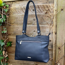 Load image into Gallery viewer, Navy 'Emma' Soft Leather Shoulder Bag (front)