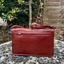 Load image into Gallery viewer, Cognac Flap Over 'Hannah' Leather Crossbody Bag (back)