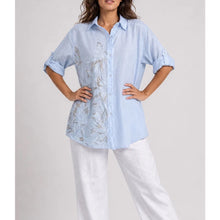 Load image into Gallery viewer, Embroidered Floral Cotton Shirt